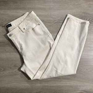 Talbots Size 14P Cream Flawless Five Pocket Jeans Slim Ankle Petites Stretch